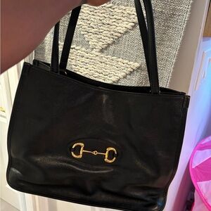 Authentic Gucci 1955 Horsebit Medium Tote Black